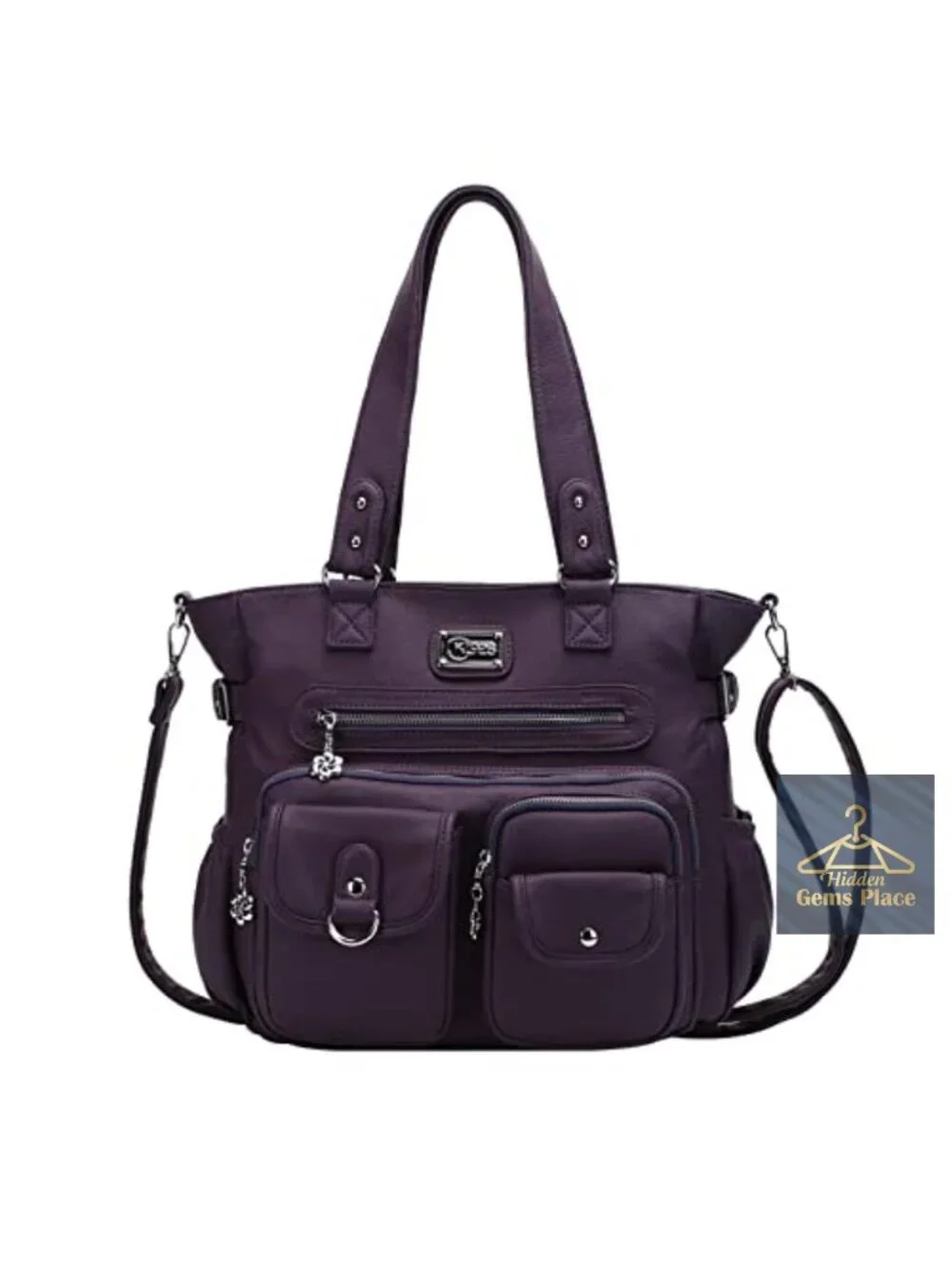 Large Vegan Leather Hobo Tote Shoulder Bag with Detachable Strap